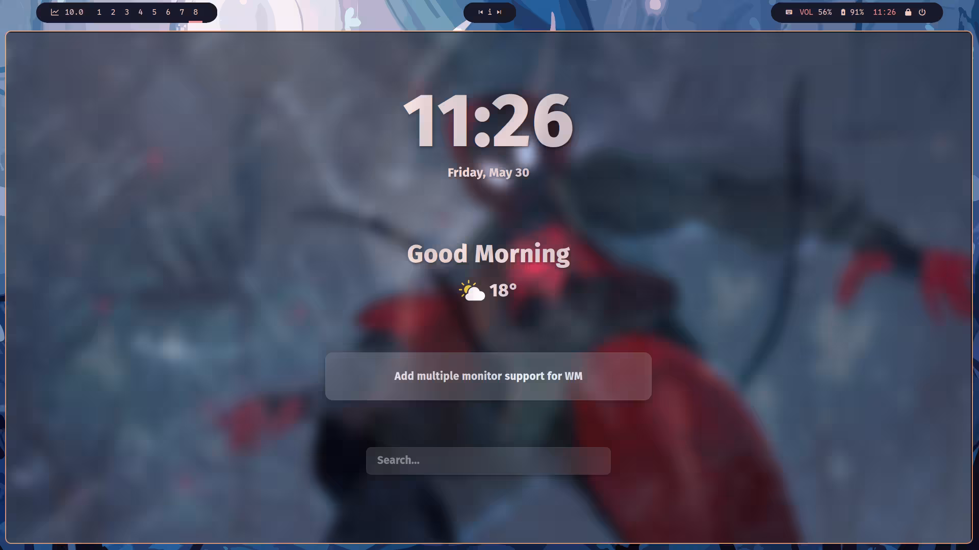 Shows a custom themed firefox starting page