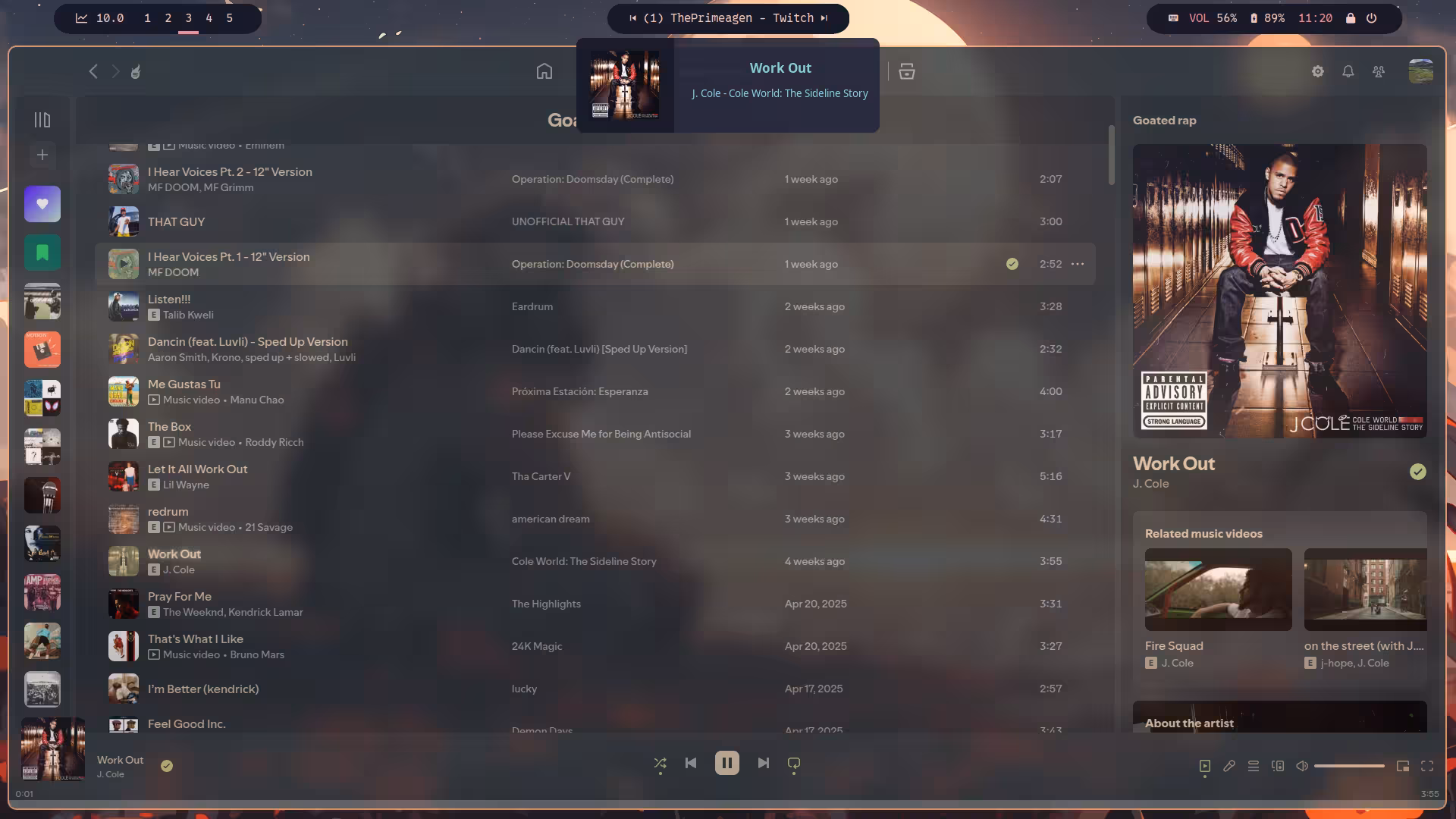 themed spotify window