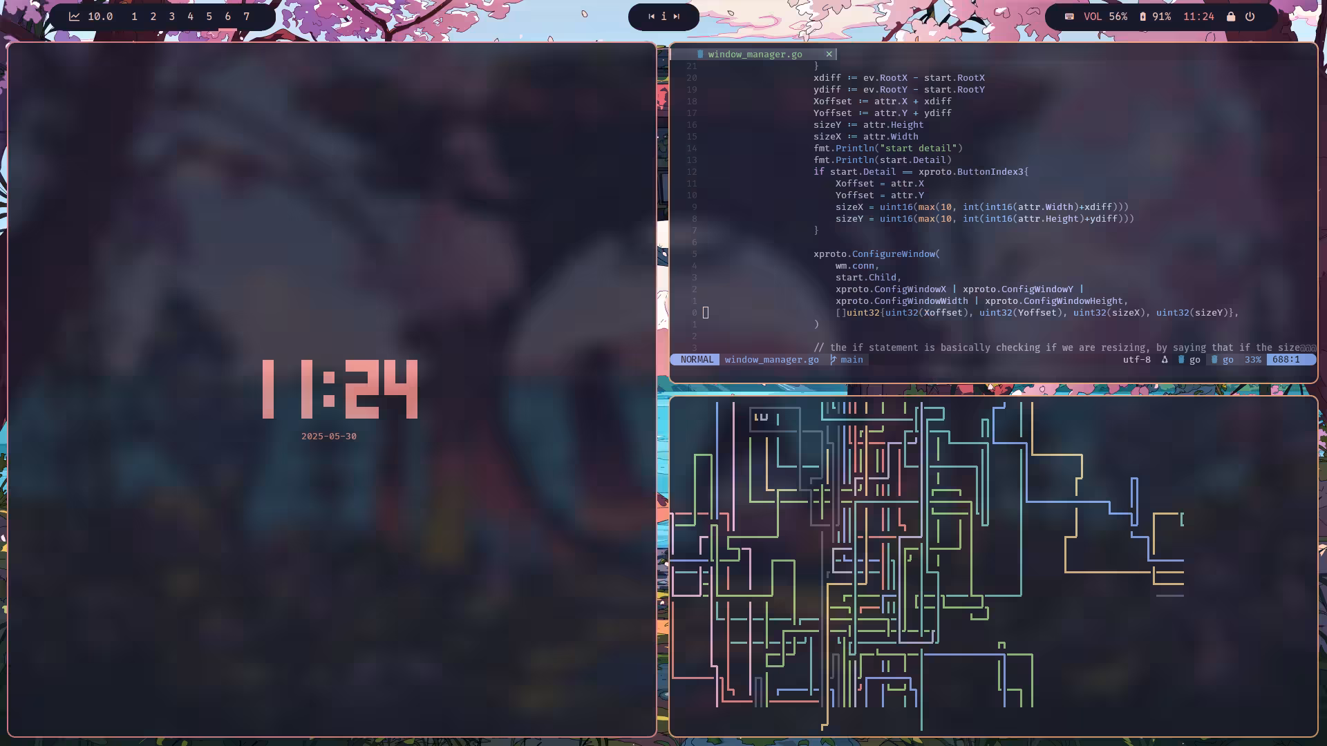 relaxing wallpaper with terminal windows